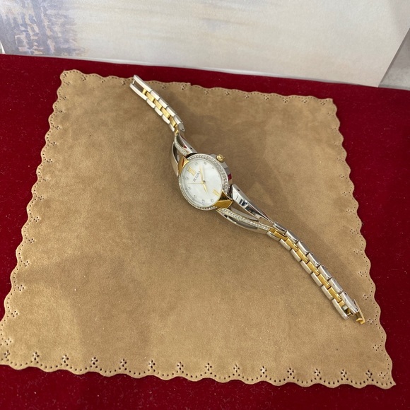 Sparkling Bulova Two Tone Crystal Accents MOP Dial main image 5